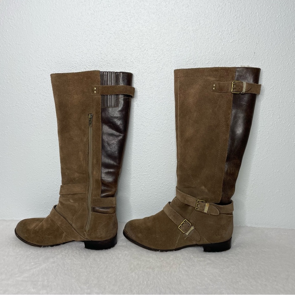 UGG Cydnee Brown Suede Leather Tall Riding Boots size 8.5 - Picture 5 of 16